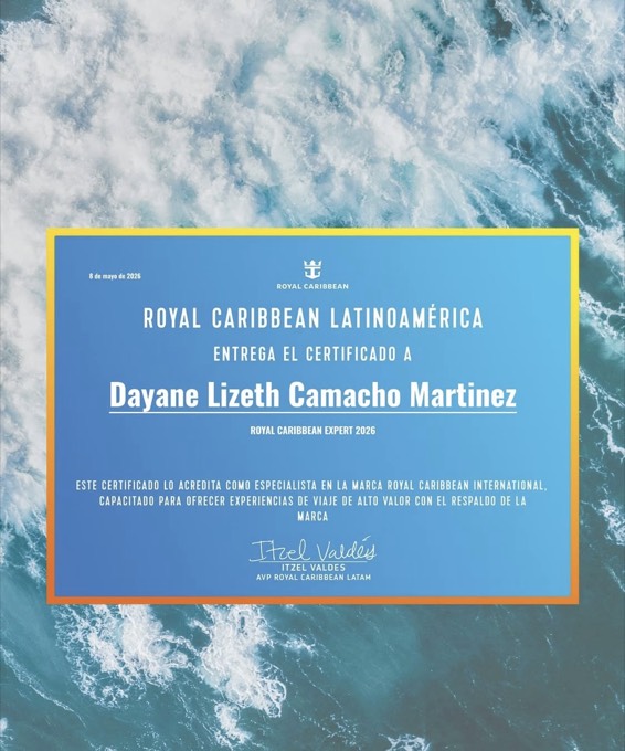 Certificado: Royal Caribbean Expert 2026 — Royal Caribbean Latinoamérica
